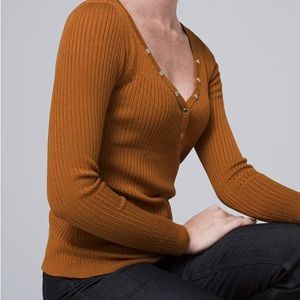 White House Black Market Snap Front Henley Sweater NWT